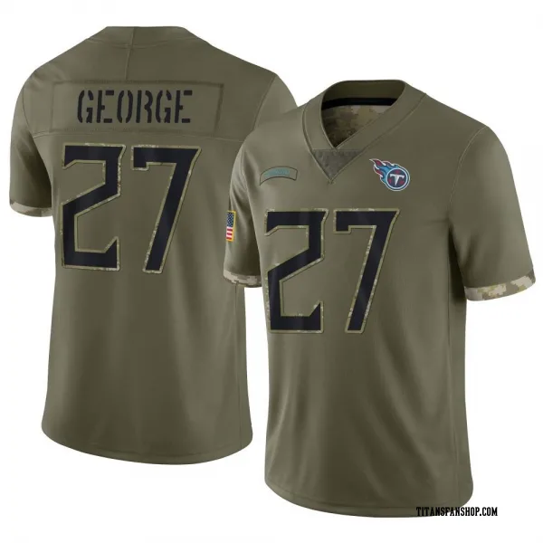 Youth Eddie George Tennessee Titans Limited Olive 2022 Salute To Service Jersey
