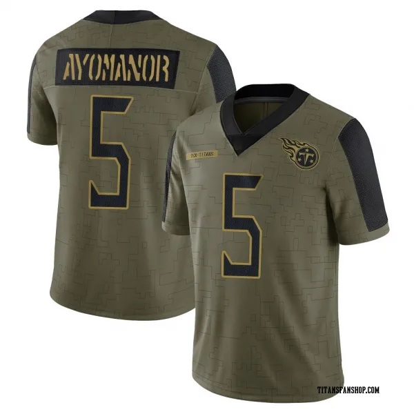 Youth Elic Ayomanor Tennessee Titans Limited Olive 2021 Salute To Service Jersey