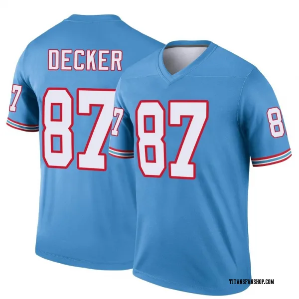 Youth Eric Decker Tennessee Titans Legend Light Blue Oilers Throwback Jersey