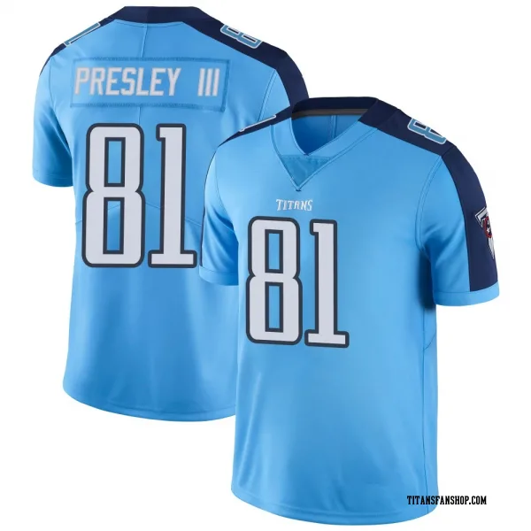 Youth Hal Presley III Tennessee Titans Limited Light Blue Color Rush Jersey