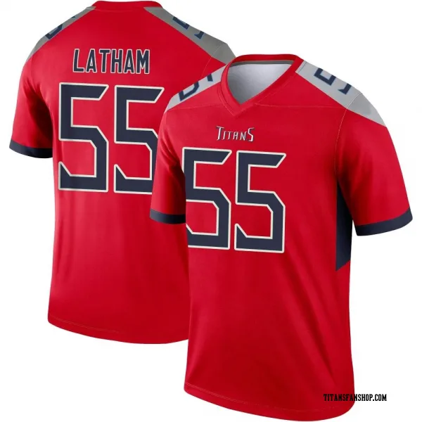 Youth JC Latham Tennessee Titans Legend Red Inverted Jersey
