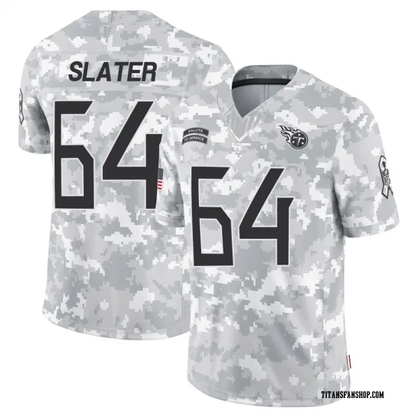Youth Jackson Slater Tennessee Titans Limited Arctic Camo 2024 Salute to Service Jersey