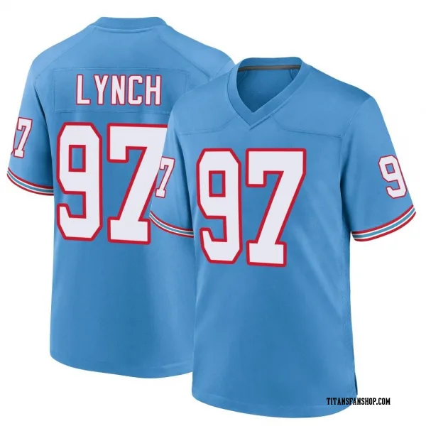 Youth James Lynch Tennessee Titans Game Light Blue Oilers Throwback Alternate Jersey
