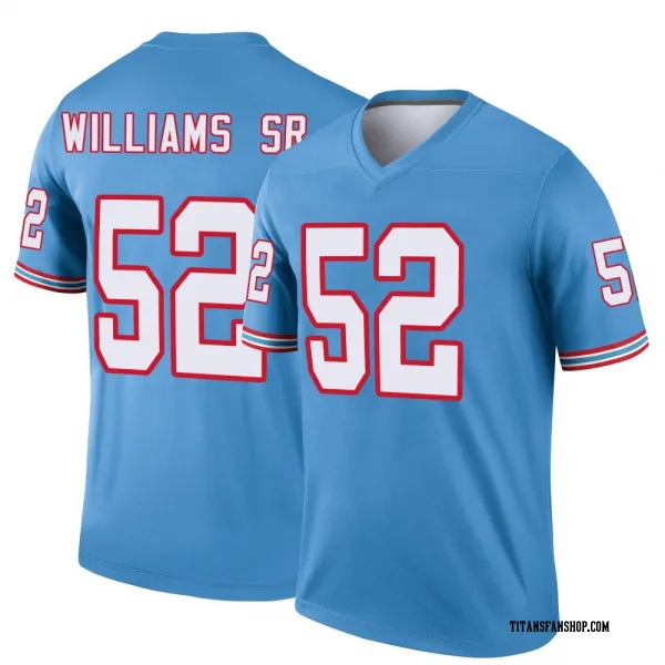 Youth James Williams Sr. Tennessee Titans Legend Light Blue Oilers Throwback Jersey