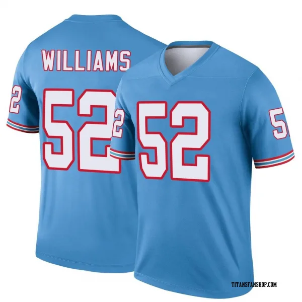 Youth James Williams Tennessee Titans Legend Light Blue Oilers Throwback Jersey