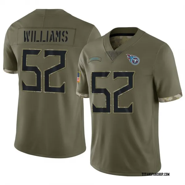 Youth James Williams Tennessee Titans Limited Olive 2022 Salute To Service Jersey
