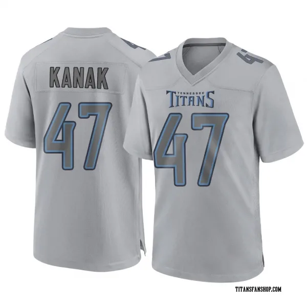 Youth Jaren Kanak Tennessee Titans Game Gray Atmosphere Fashion Jersey