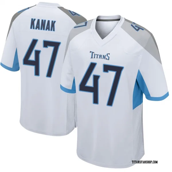 Youth Jaren Kanak Tennessee Titans Game White Jersey