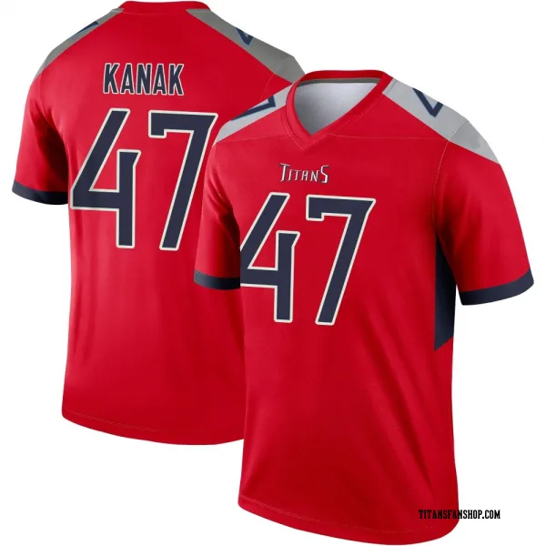 Youth Jaren Kanak Tennessee Titans Legend Red Inverted Jersey