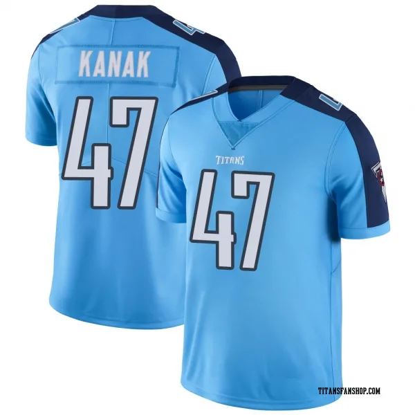 Youth Jaren Kanak Tennessee Titans Limited Light Blue Color Rush Jersey