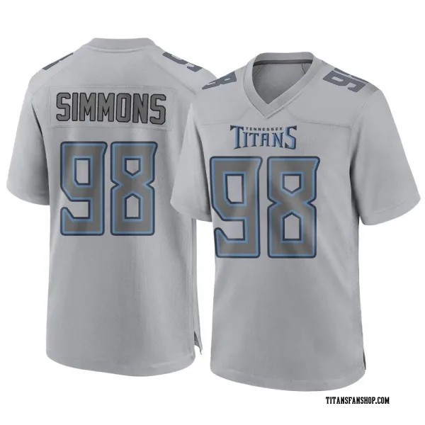 Youth Jeffery Simmons Tennessee Titans Game Gray Atmosphere Fashion Jersey