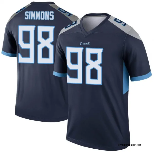 Youth Jeffery Simmons Tennessee Titans Legend Navy Jersey