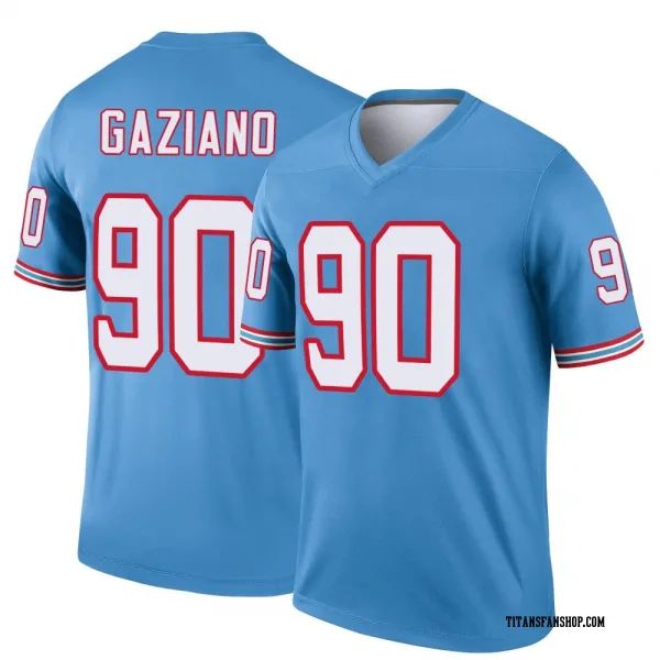 Youth Joe Gaziano Tennessee Titans Legend Light Blue Oilers Throwback Jersey