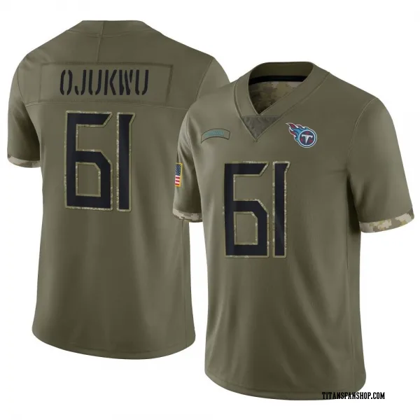 Youth John Ojukwu Tennessee Titans Limited Olive 2022 Salute To Service Jersey
