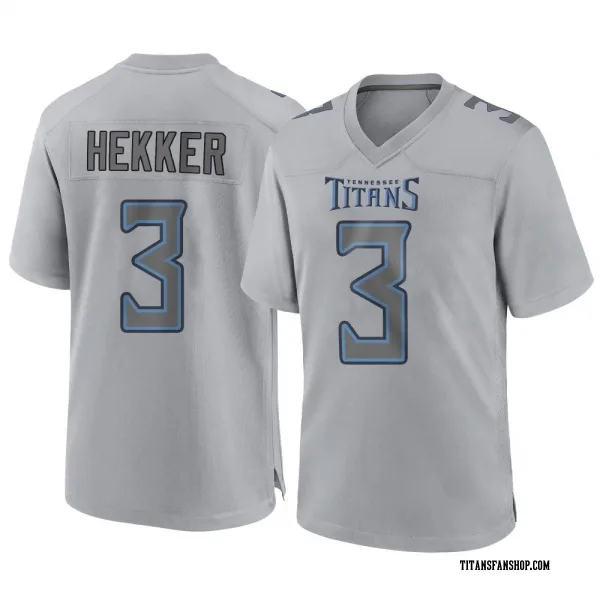 Youth Johnny Hekker Tennessee Titans Game Gray Atmosphere Fashion Jersey