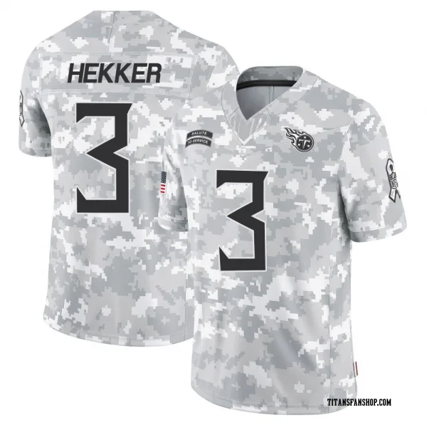 Youth Johnny Hekker Tennessee Titans Limited Arctic Camo 2024 Salute to Service Jersey