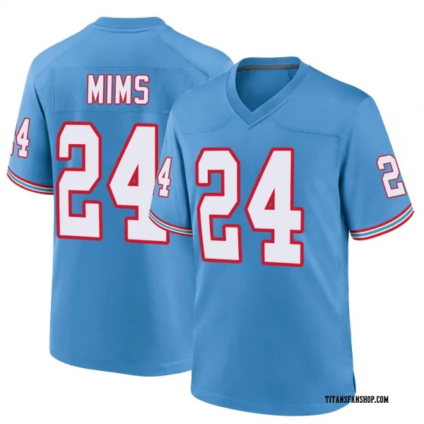 Youth Jordan Mims Tennessee Titans Game Light Blue Oilers Throwback Alternate Jersey