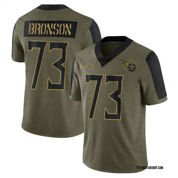 Youth Josiah Bronson Tennessee Titans Limited Olive 2021 Salute To Service Jersey