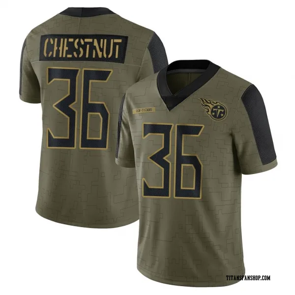 Youth Julius Chestnut Tennessee Titans Limited Olive 2021 Salute To Service Jersey
