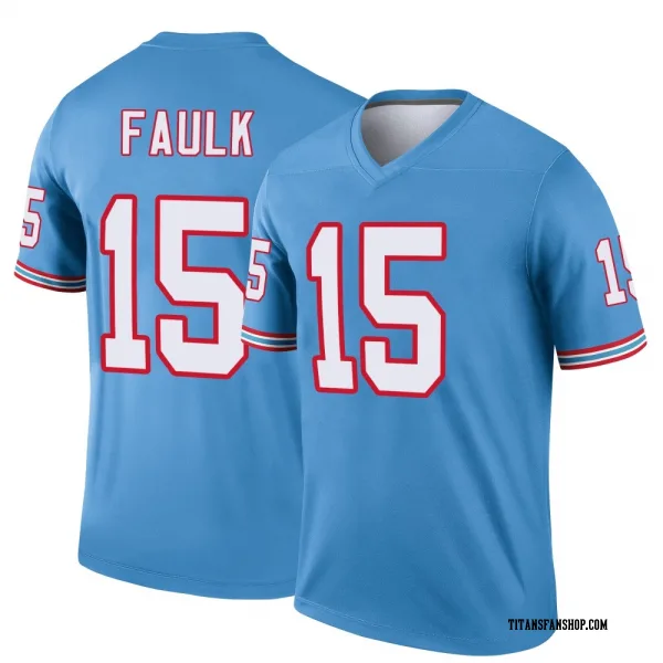 Youth Keldric Faulk Tennessee Titans Legend Light Blue Oilers Throwback Jersey
