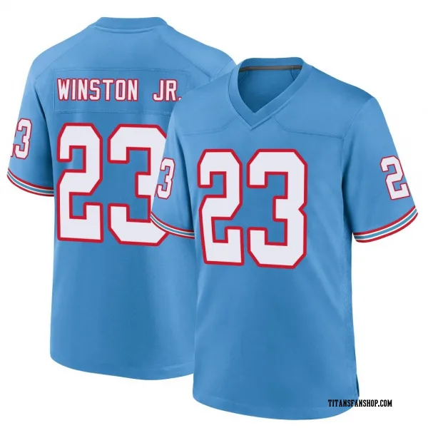 Youth Kevin Winston Jr. Tennessee Titans Game Light Blue Oilers Throwback Alternate Jersey