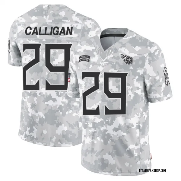Youth Keydrain Calligan Tennessee Titans Limited Arctic Camo 2024 Salute to Service Jersey