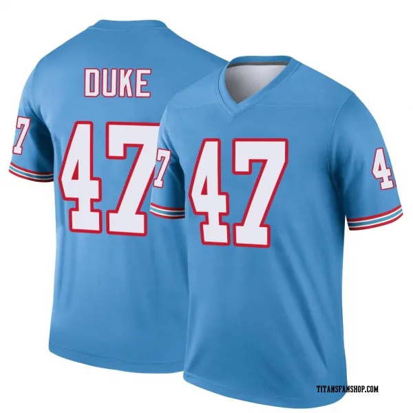 Youth Khalid Duke Tennessee Titans Legend Light Blue Oilers Throwback Jersey