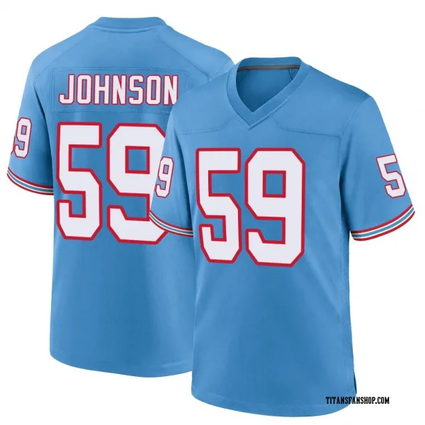 Youth Kyron Johnson Tennessee Titans Game Light Blue Oilers Throwback Alternate Jersey