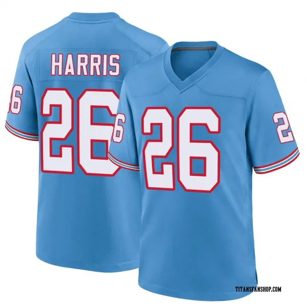 Youth Marcus Harris Tennessee Titans Game Light Blue Oilers Throwback Alternate Jersey