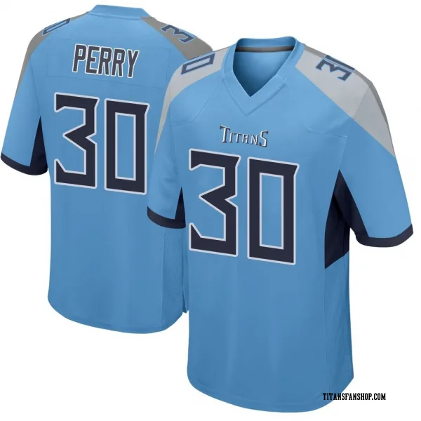 Youth Mark Perry Tennessee Titans Game Light Blue Jersey