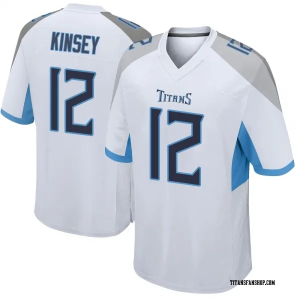 Youth Mason Kinsey Tennessee Titans Game White Jersey