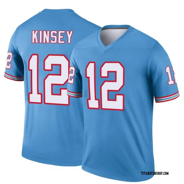 Youth Mason Kinsey Tennessee Titans Legend Light Blue Oilers Throwback Jersey