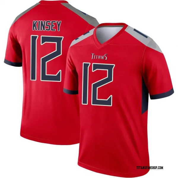Youth Mason Kinsey Tennessee Titans Legend Red Inverted Jersey