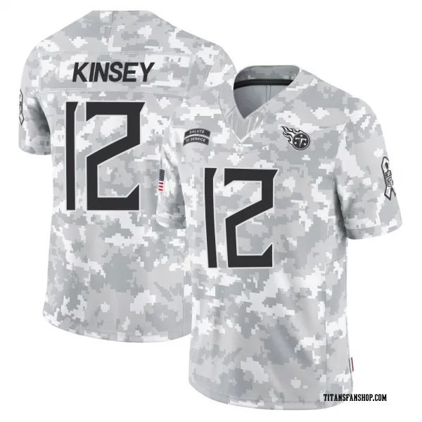 Youth Mason Kinsey Tennessee Titans Limited Arctic Camo 2024 Salute to Service Jersey