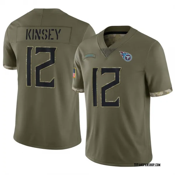 Youth Mason Kinsey Tennessee Titans Limited Olive 2022 Salute To Service Jersey