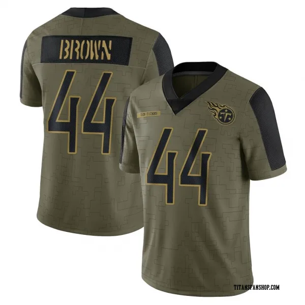 Youth Mike Brown Tennessee Titans Limited Olive 2021 Salute To Service Jersey