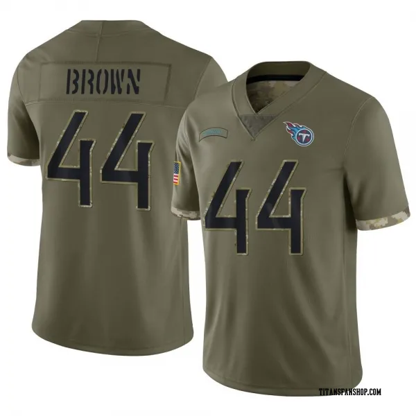 Youth Mike Brown Tennessee Titans Limited Olive 2022 Salute To Service Jersey