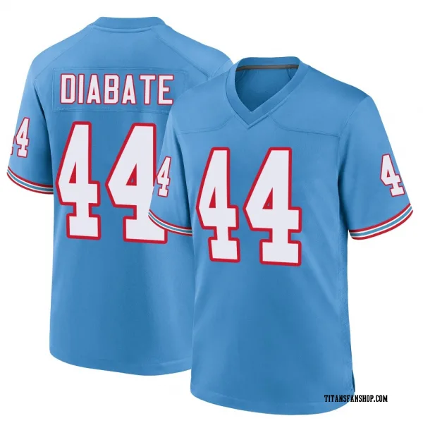 Youth Mohamoud Diabate Tennessee Titans Game Light Blue Oilers Throwback Alternate Jersey