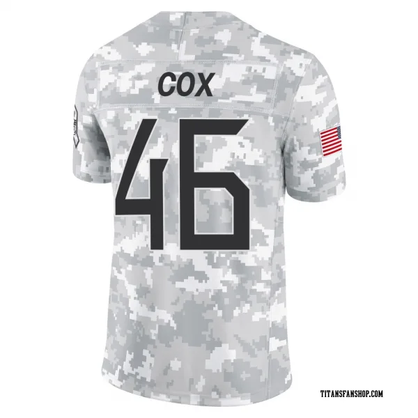 Youth Morgan Cox Tennessee Titans Limited Arctic Camo 2024 Salute to Service Jersey