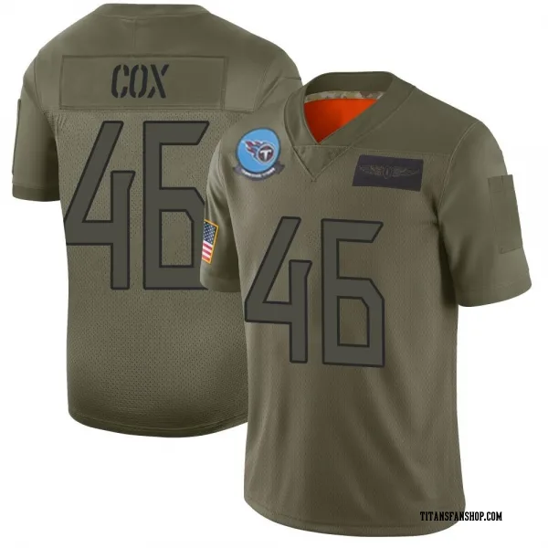 Youth Morgan Cox Tennessee Titans Limited Camo 2019 Salute to Service Jersey