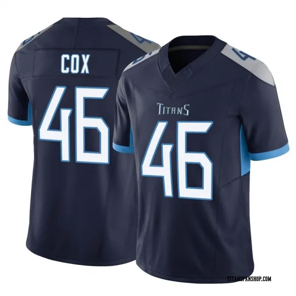 Youth Morgan Cox Tennessee Titans Limited Navy Vapor F.U.S.E. Jersey