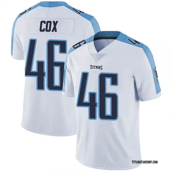 Youth Morgan Cox Tennessee Titans Limited White Vapor Untouchable Jersey