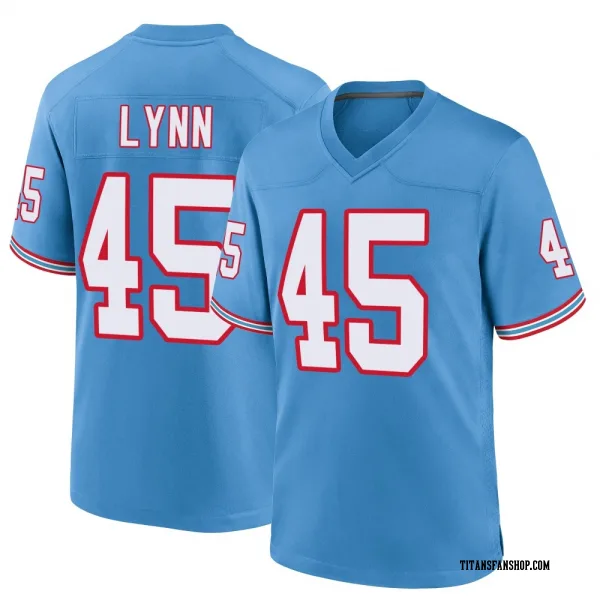 Youth Nate Lynn Tennessee Titans Game Light Blue Oilers Throwback Alternate Jersey