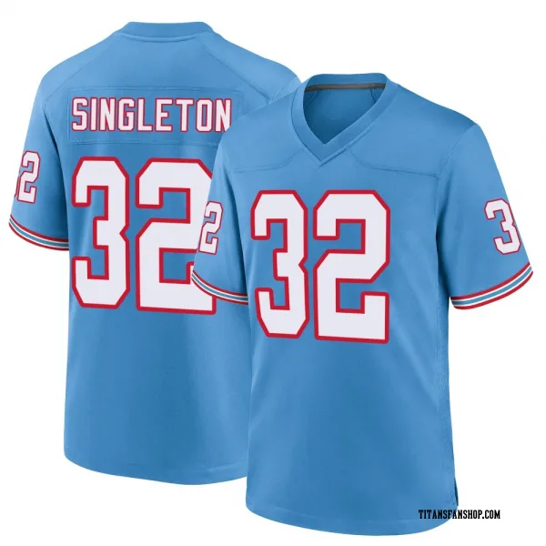 Youth Nicholas Singleton Tennessee Titans Game Light Blue Oilers Throwback Alternate Jersey