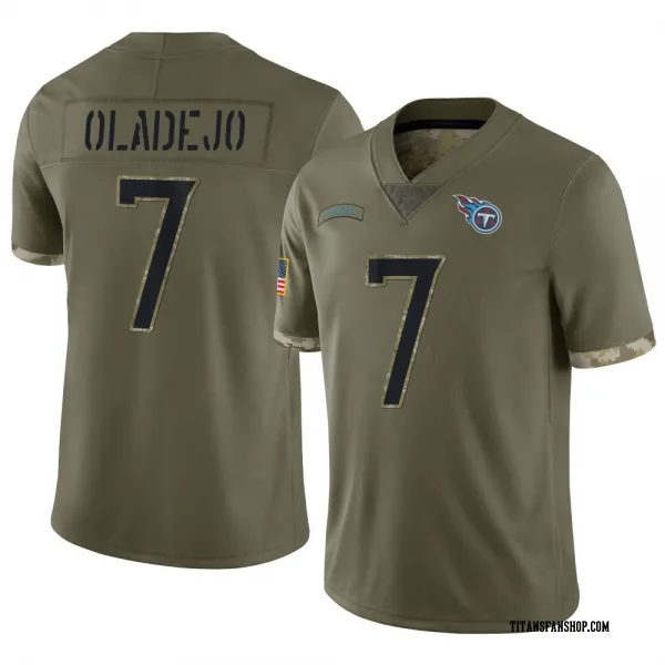 Youth Oluwafemi Oladejo Tennessee Titans Limited Olive 2022 Salute To Service Jersey