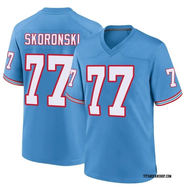 Youth Peter Skoronski Tennessee Titans Game Light Blue Oilers Throwback Alternate Jersey