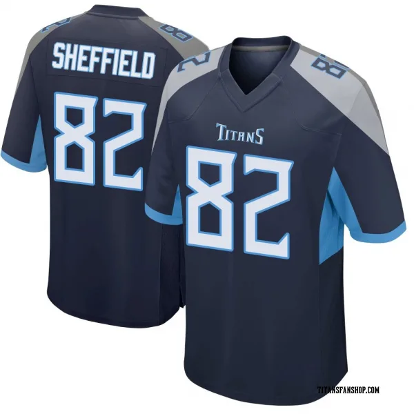 Youth TJ Sheffield Tennessee Titans Game Navy Jersey