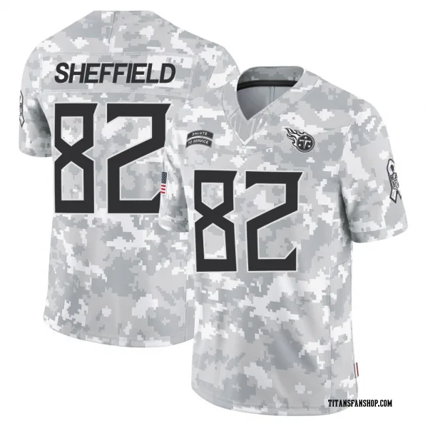 Youth TJ Sheffield Tennessee Titans Limited Arctic Camo 2024 Salute to Service Jersey