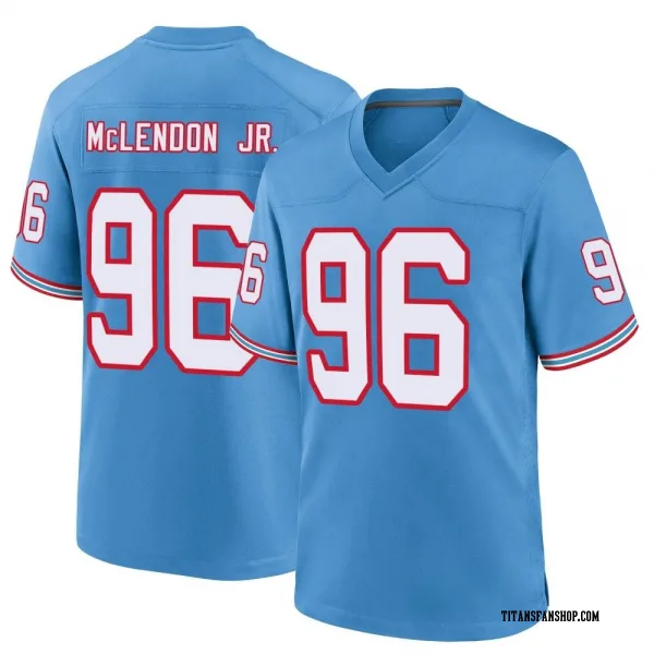 Youth TK McLendon Jr. Tennessee Titans Game Light Blue Oilers Throwback Alternate Jersey