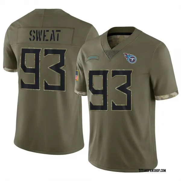 Youth T'Vondre Sweat Tennessee Titans Limited Olive 2022 Salute To Service Jersey